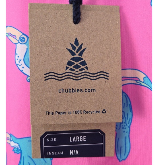 Chubbies Golf Polo 2.0 Mens Large Pink Toucan Bird Performance Casual Resort NWT - Picture 4 of 9